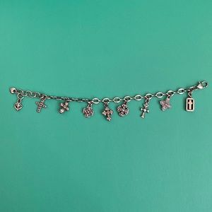 Brighton Eternity Cross Silver Plate Charm Bracelet